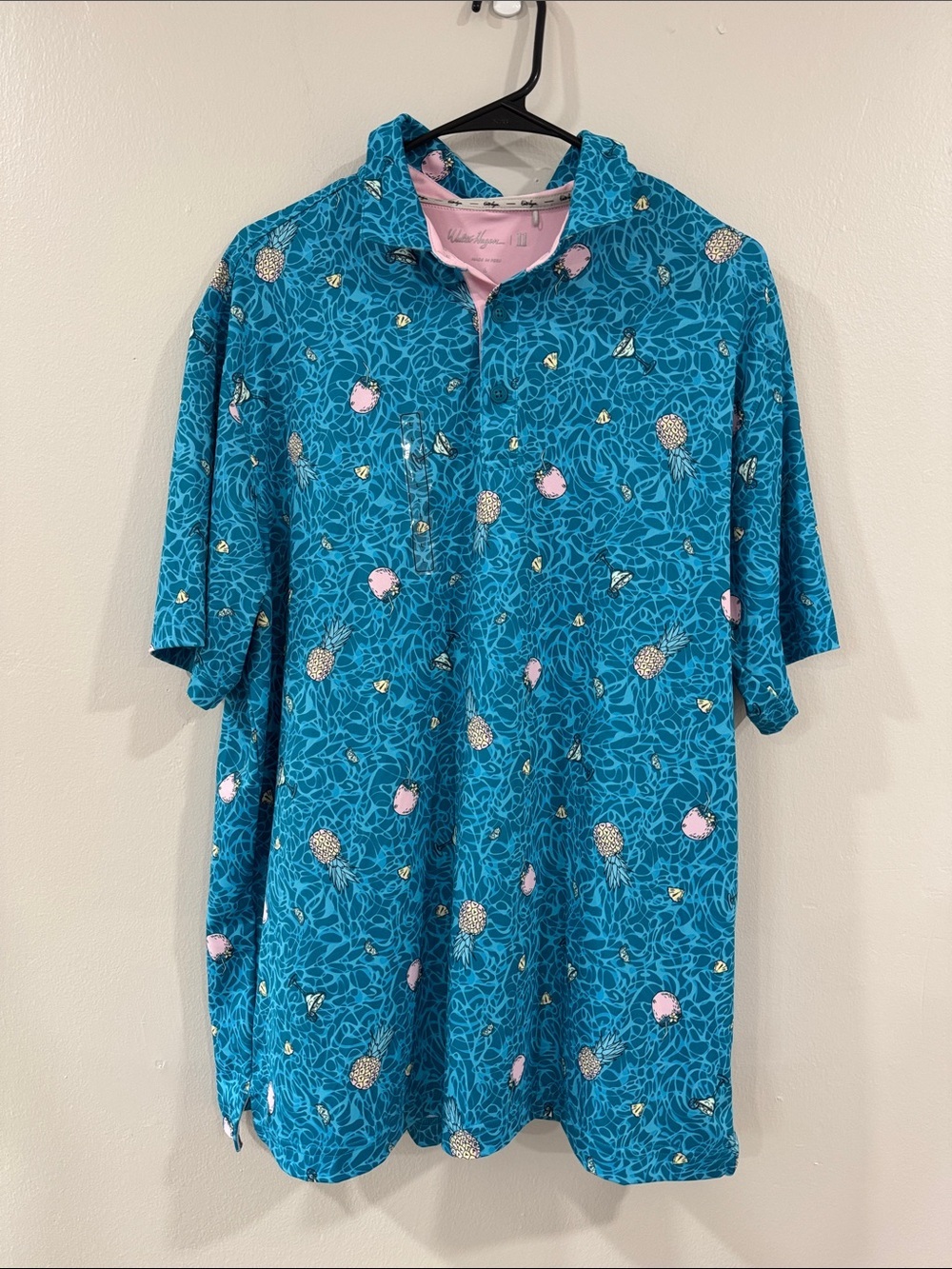 NWOT Walter Hagen Mens golf short-sleeve polo vibrant vacation print